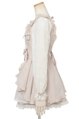 Gothic Square Collar Long Sleeves Ruffled Bow Jirai Kei Plus Size Japanese Lolita Dress Set 3 Colors - Product - 2