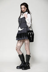 Black Horned Embroidered Women's Gothic Bag - Product - 5