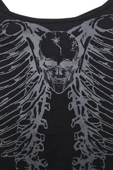 Black Long Sleeves Skeleton Print Women's Gothic T-Shirt - Product - 6