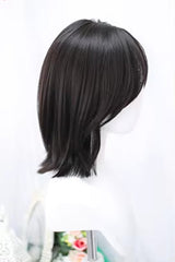 Black Tea Brown Shoulder Length Sweet Lolita Wig with Curtain Bangs - Product - 4