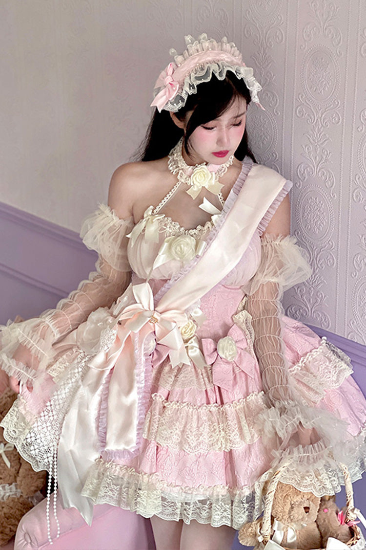 Princess Sleeveless Ruffle Bowknot Lace Sweet Lolita Jsk Dress 4 Colors - Product - 13