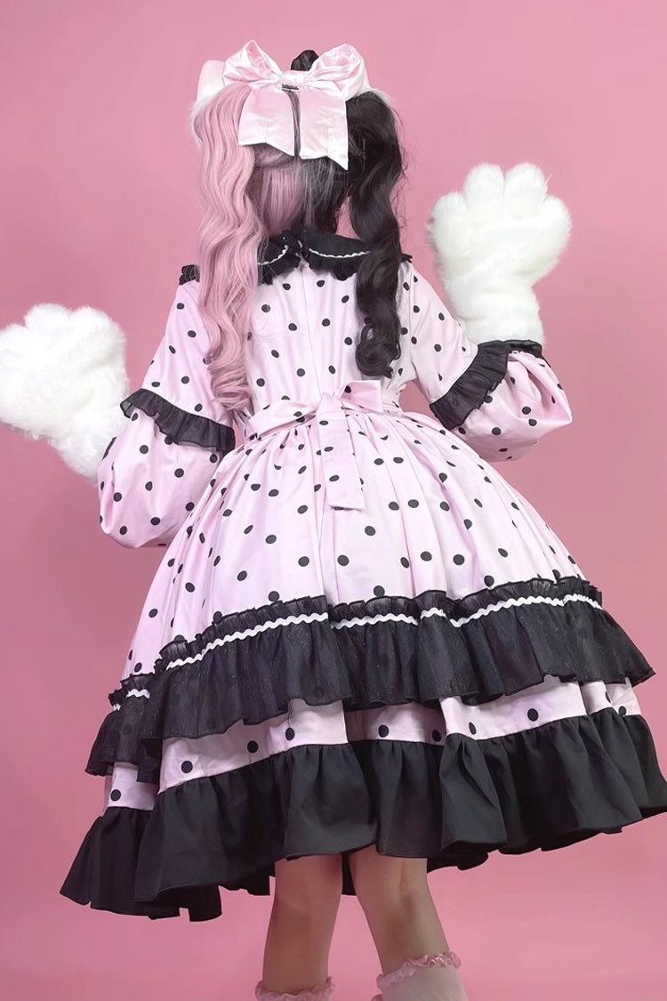 Toffee Bobo Long Sleeves Double Layer Print Ruffle Sweet Lolita Dress 2 Colors - Product - 10