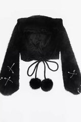 [Lop-eared Rabbit] Long Rabbit Ears Jirai Kei Lolita Knitted Hat - Black - 1