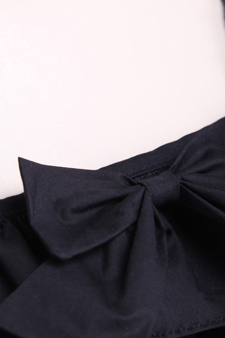 Black/White Cotton Multi-Layer Bowknot Cardigan Classic Lolita Dress - Product - 6