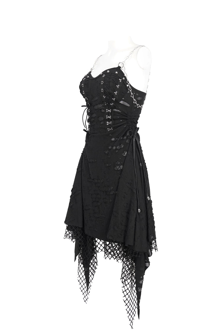 Black Lace Ripped Women's Gothic Jsk Dress - Product - 7