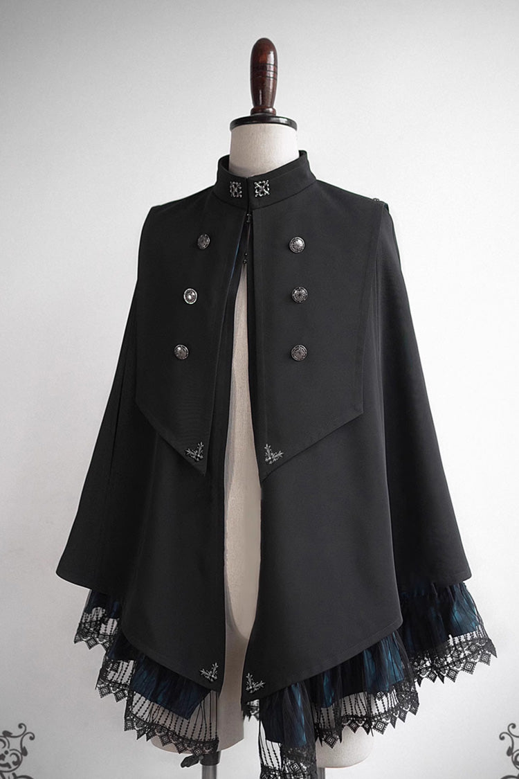 Double-breasted Gothic Prince Handsome Ouji Lolita Cloak Coat 3 Colors - Product - 4