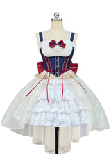 White/Blue Gorgeous White Snow Princess Short Sleeves Sweet Lolita Dress - Product - 3