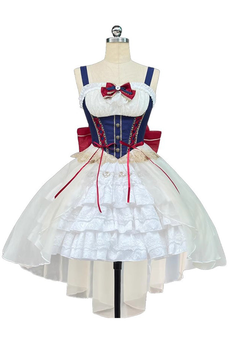 White/Blue Gorgeous White Snow Princess Short Sleeves Sweet Lolita Dress - Product - 3