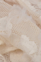 Beige Irregular Multi-Layered Ruffled Lace Women's Steampunk Vintage Dress - Product - 17