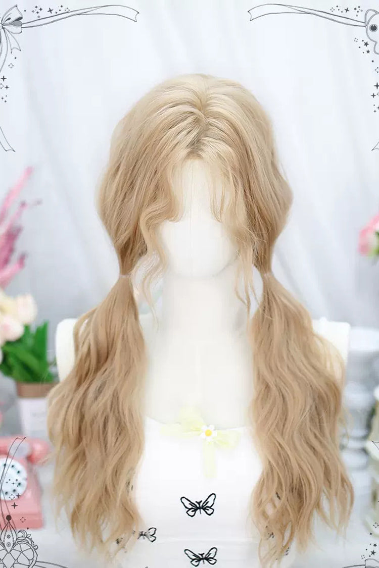 Yellow Long Natural Middle Parting Sweet Lolita Wig - Yellow - 1