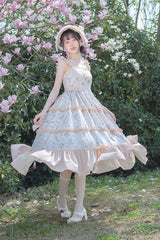 Multi-Color Midsummer Print Ruffle Embroidery Sweet Lolita Jsk Dress - Product - 7