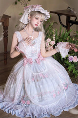 Multi-Color [Rose Flower Cage] Print Ruffle Bowknot Sweet Elegant Lolita Jsk Dress - Product - 6