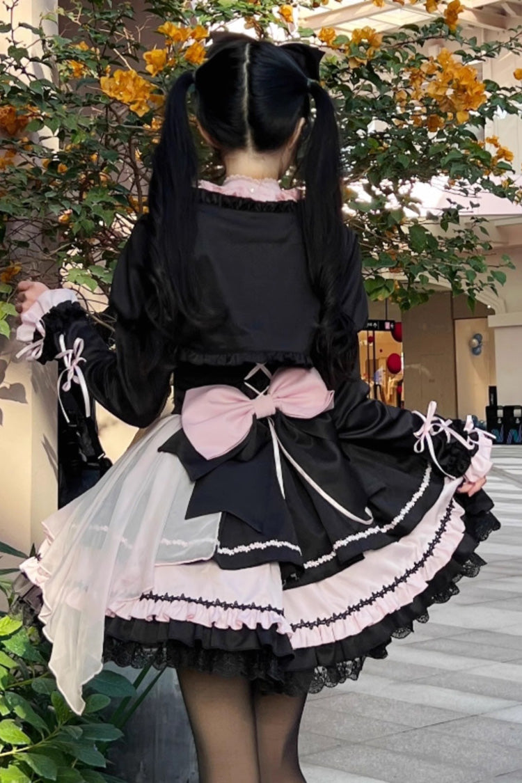 Shadow Rose Sleeveless Multi-layer Ruffle Bowknot Stitching Gothic Lolita Jsk Dress 5 Colors - Product - 5