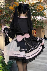 Shadow Rose Sleeveless Multi-layer Ruffle Bowknot Stitching Gothic Lolita Jsk Dress 5 Colors - Product - 5