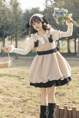 Ivory Cute Ollie The Sheep Autumn Winter Sweet Lolita Jsk Dress - Product - 5