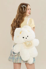 White Cute Samoyed Plush Toy Sweet Lolita Dog Backpack - Product - 8