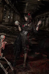 Black Spider Web Diamond Lace Gothic Ouji Lolita Clothing - Product - 3