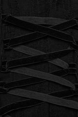 Black Stand Collar Snake Print Stitching Lace-Up Mesh Women's Gothic Dress - Product - 7
