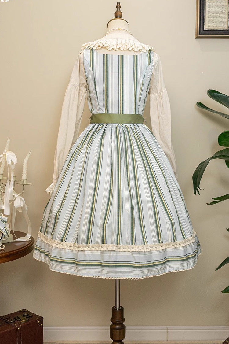 Forest Atlas Striped Print Bowknot Sweet Lolita Jumper Dress 3 Colors - Product - 25