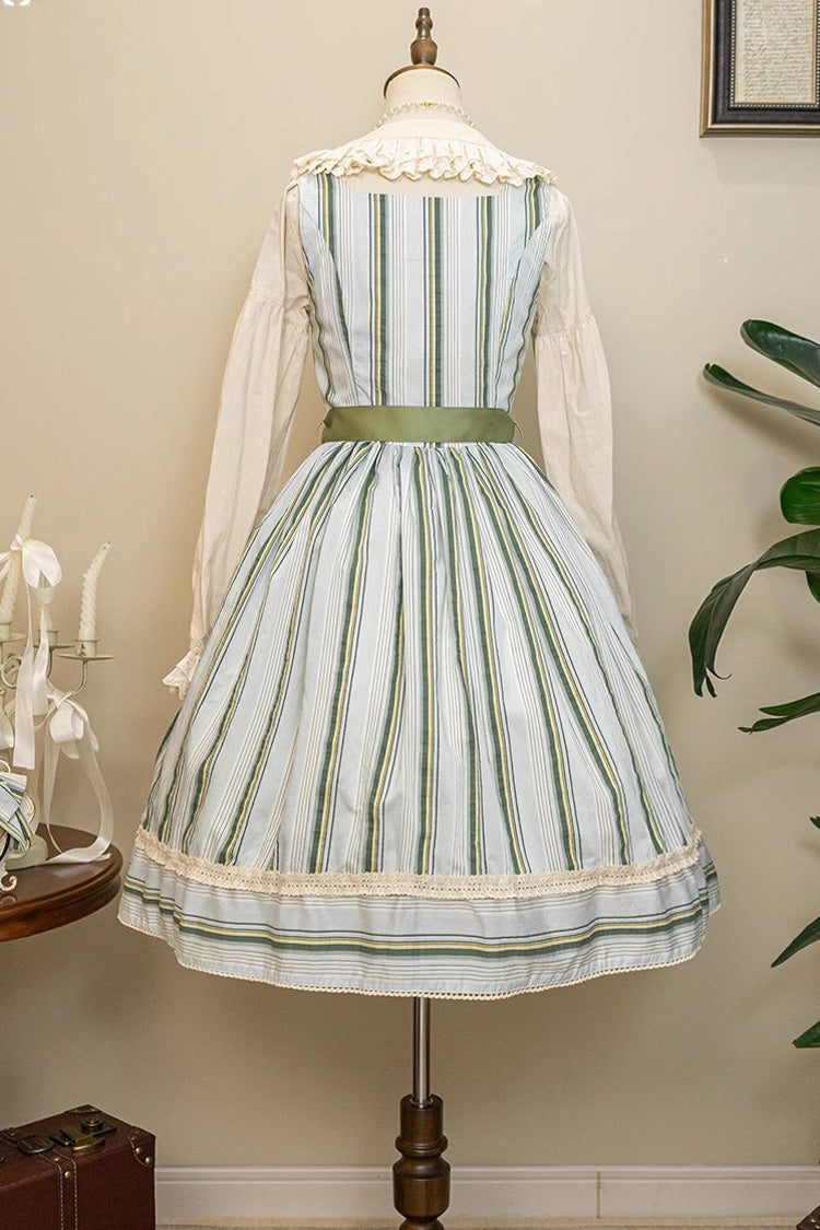 Forest Atlas Striped Print Bowknot Sweet Lolita Jumper Dress 3 Colors - Product - 25