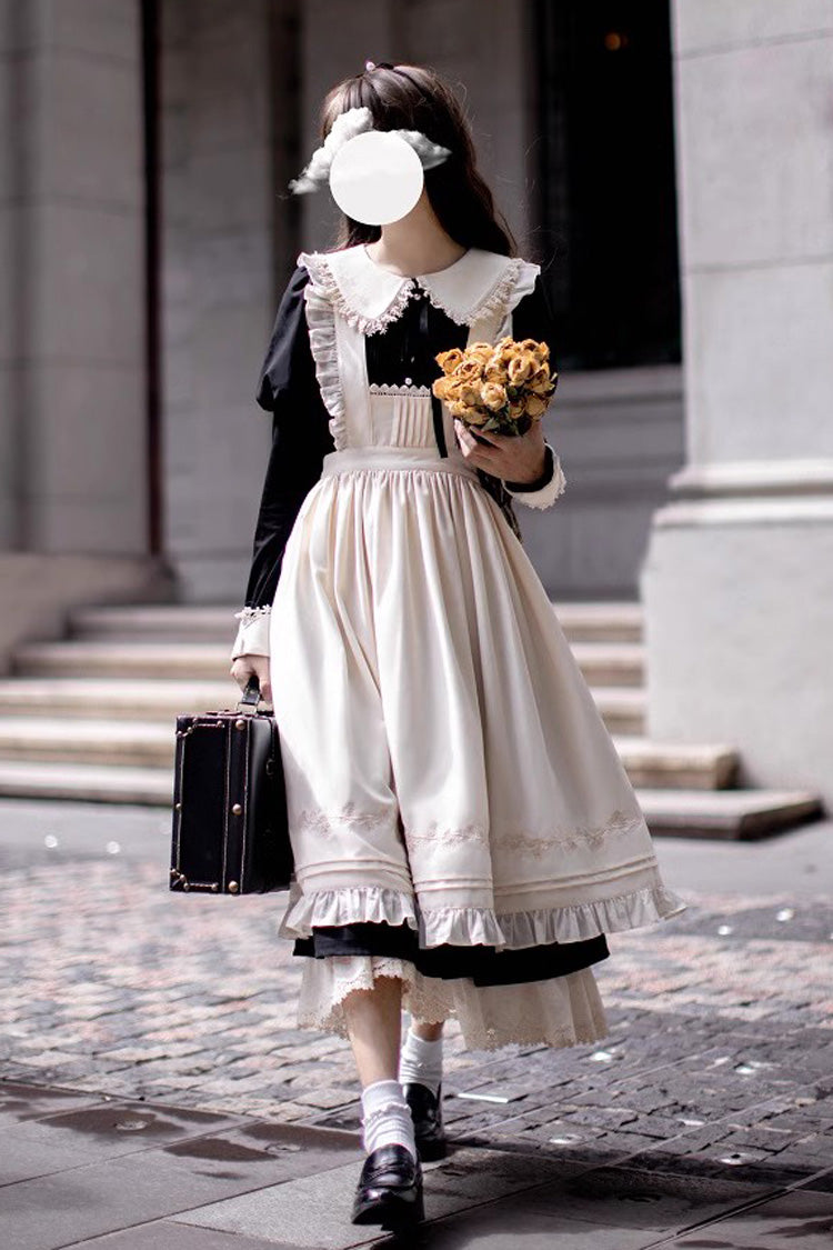 Black [Angelina] Doll Collar Long Sleeves Ruffle Bowknot Classic Vintage Elegant Lolita Dress - Product - 12