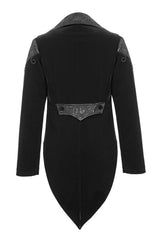 Black Vintage Fake Two Pieces Embroidered Velvet Gothic Mens Coat - Product - 6