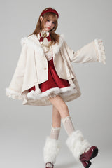 Beige [Clock of Reincarnation Cycles] Cat Ears Magic Hooded Sweet Lolita Coat Cloak - Product - 2
