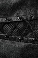 Black Cross Straps Hollow Lace-Up Womens Steampunk Vest - Product - 7