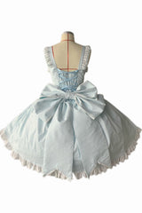 [Grisha] Sleeveless Triple-Layered Ruffle Cardigan Bowknot Lace Sweet Plus Size Lolita Jsk Dress 3 Colors - Product - 8