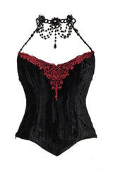 Black/Red Duchess Rococo Fishbone Girdle Multi-layer Ruffle Gothic Lolita Skirt - Black/Red - 16