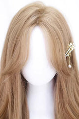 Milk Tea Champagne Gold Swoop Bangs Soft Curls Sweet Lolita Wig - Product - 3