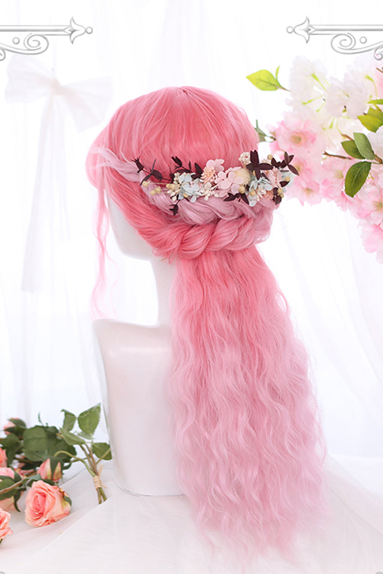 Pink Gradient Cherry Blossom Wine Series Long Curly Hair Sweet Lolita Wigs - Product - 4