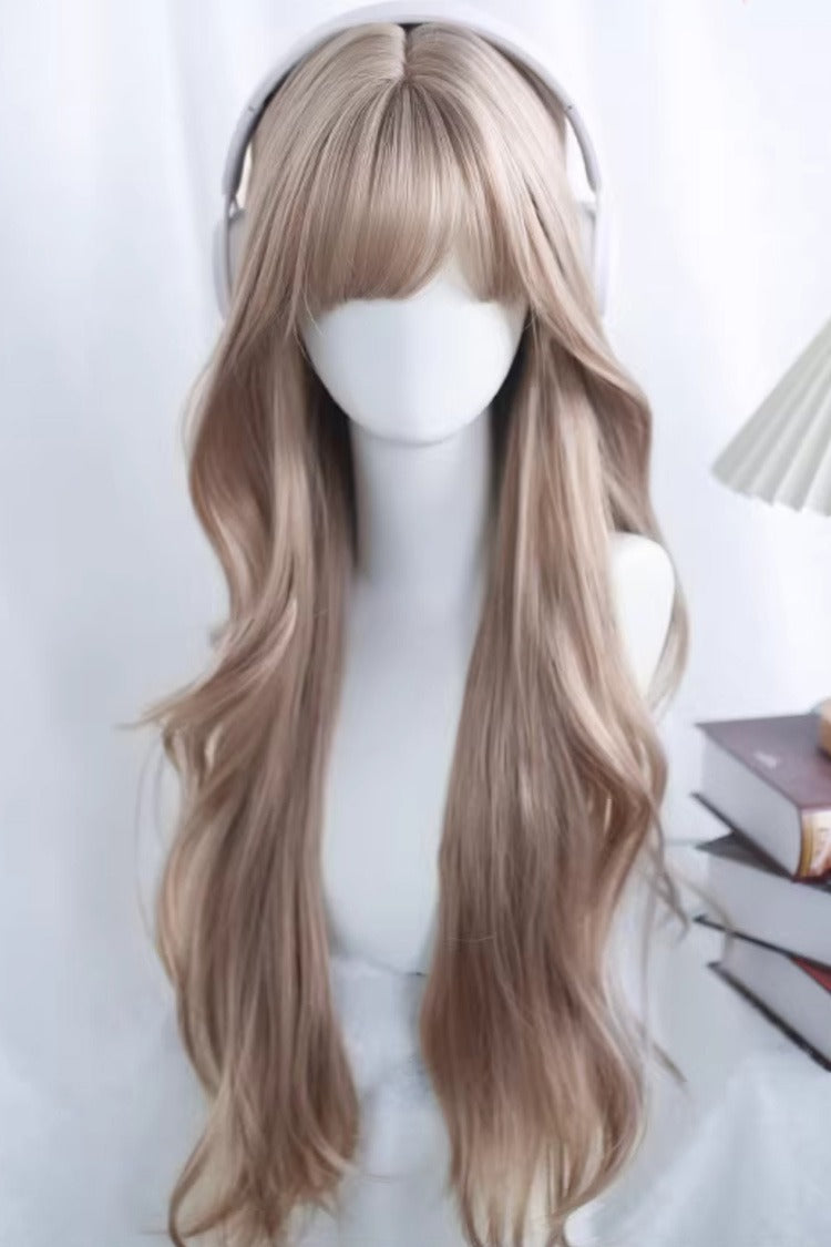 Floral Honey Tea Light Brown Long Wavy Daily Sweet Lolita Wig - Honey-Tea-Light-Brown - 1