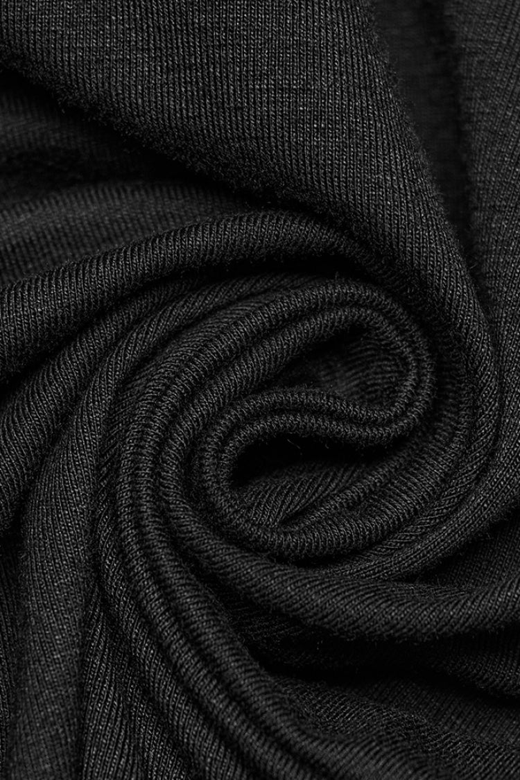 Black V Collar Long Sleeves Stitching Lace Women's Gothic Drawstring Honeymoon Dress - Product - 7
