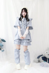 Doll Collar Long Sleeves Ruffle Bowknot Sweet Jirai Kei Japanese Blouse 3 Colors - Product - 5