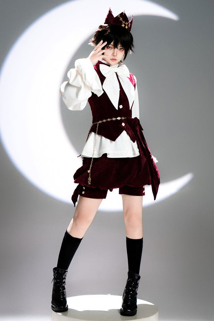Red [Rabbit Hunt] Sweet Prince Handsome Ouji Lolita Vest - Product - 10