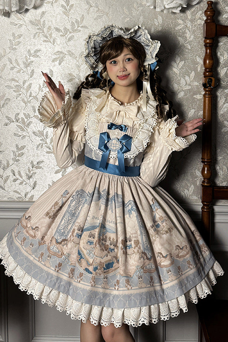 Sea Salt おとぎ話ドールノースリーブプリントフリルリボンスウィートロリータジャンパースカート（JSK） 2色 商品画像