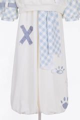 White Lapel Collar Long Sleeves Print Asymmetric Prince Handsome Ouji Lolita Set - Product - 6
