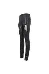 Black Floral Embroidered Mesh Splice Women's Gothic Leggings - Product - 9