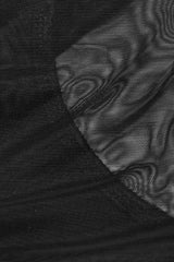 Black Leather Stitching Mesh Sheer Womens Steampunk Vest - Product - 6
