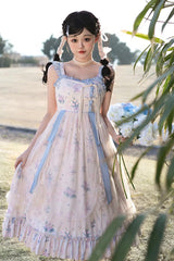 Multi-Color Chinese Style Elegant Flower Wall Print Sweet Lolita Dress - Product - 11