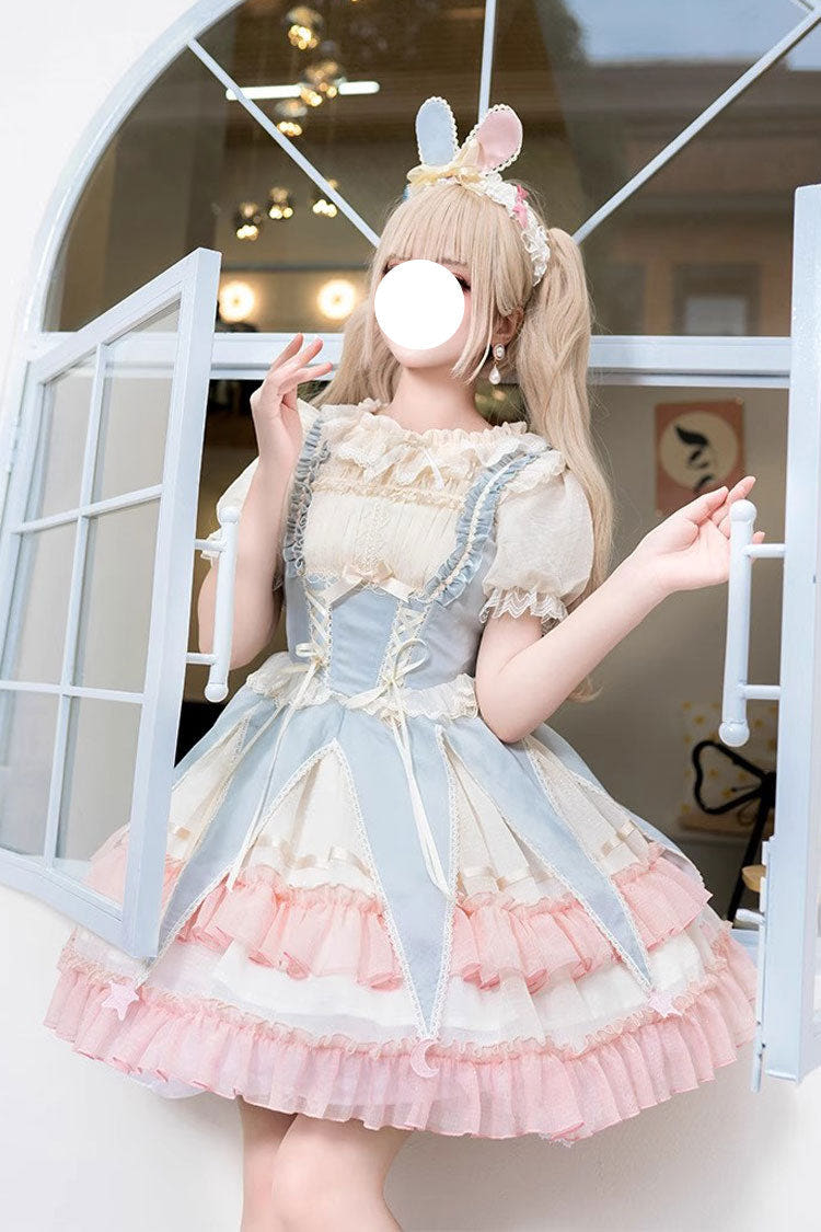 Ballet Circus Hanayome Sweet Princess Lolita Jsk Dress 2 Colors - Blue - 1