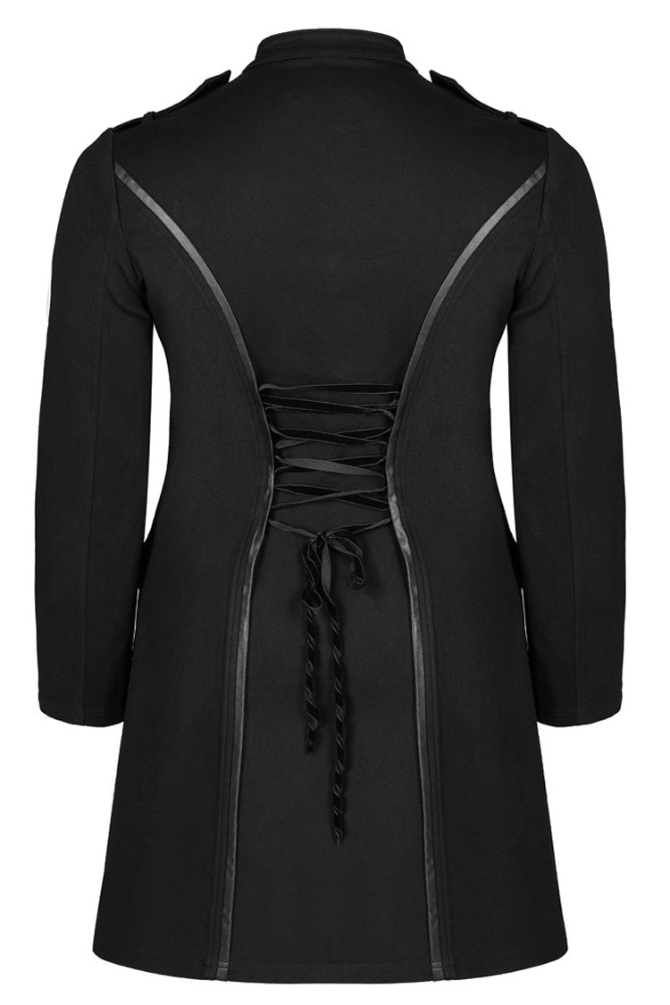 Black Elasticity Knitted Stitching Glued Fabric Slim And Handsome Pocket Decoration Metal Zipper Women's Plus Size Punk Dress - Product - 7