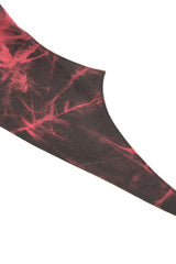 Black/Red Tie-dyed Lace-Up Irregular Ruched Women's Gothic Overbust Corset - Product - 20