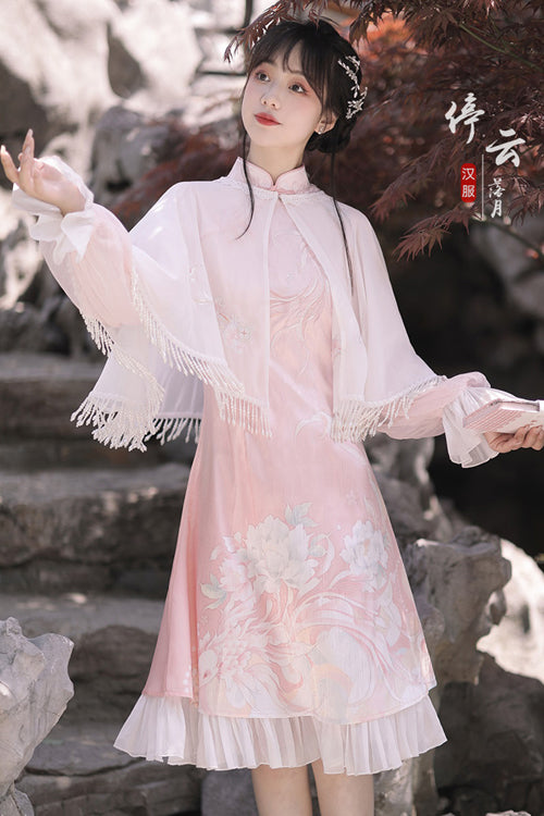 Chinese Ancient Han Element Style Fish Shadow Embroidery Sweet Hanfu Dress - Product - 4