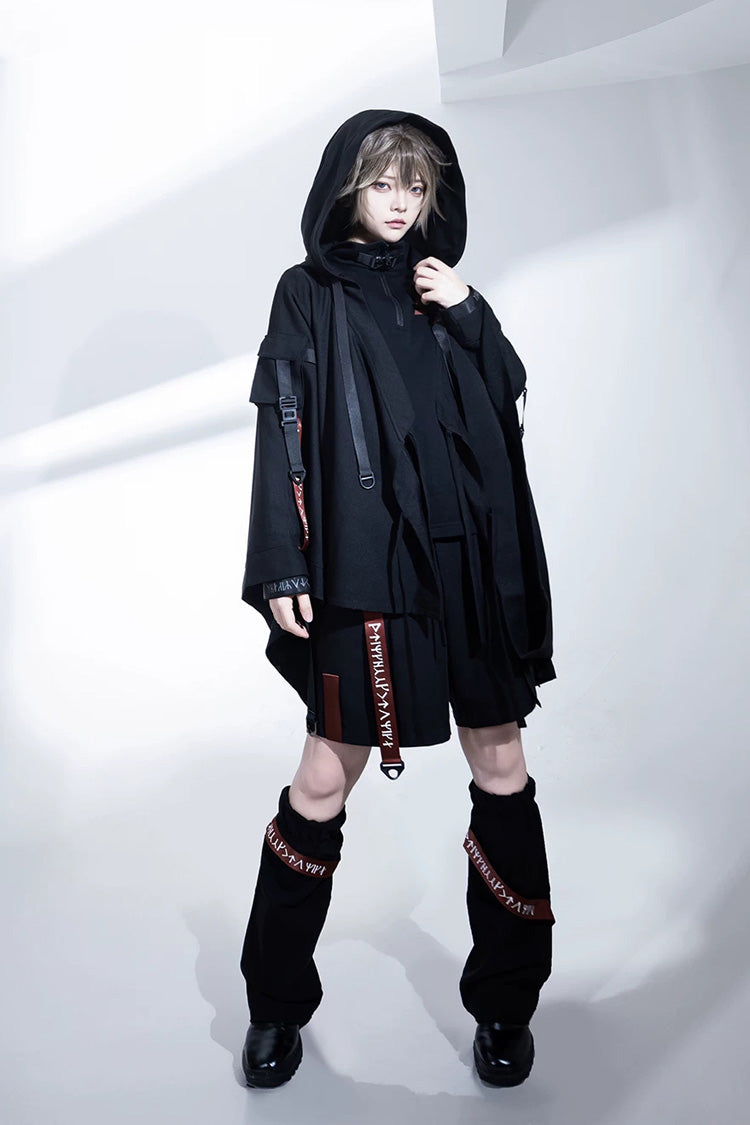 Black [Nameless Blade] Stand Collar Long Sleeves Gothic Prince Ouji Lolita Shorts Set - Product - 6