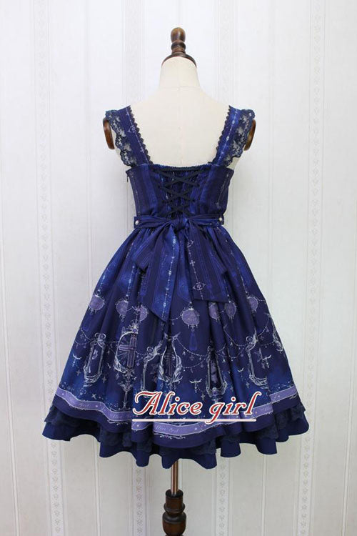 Angel Cross Print Lace Bowknot Cardigan Ruffled Sweet Lolita JSK Dress - Product - 9