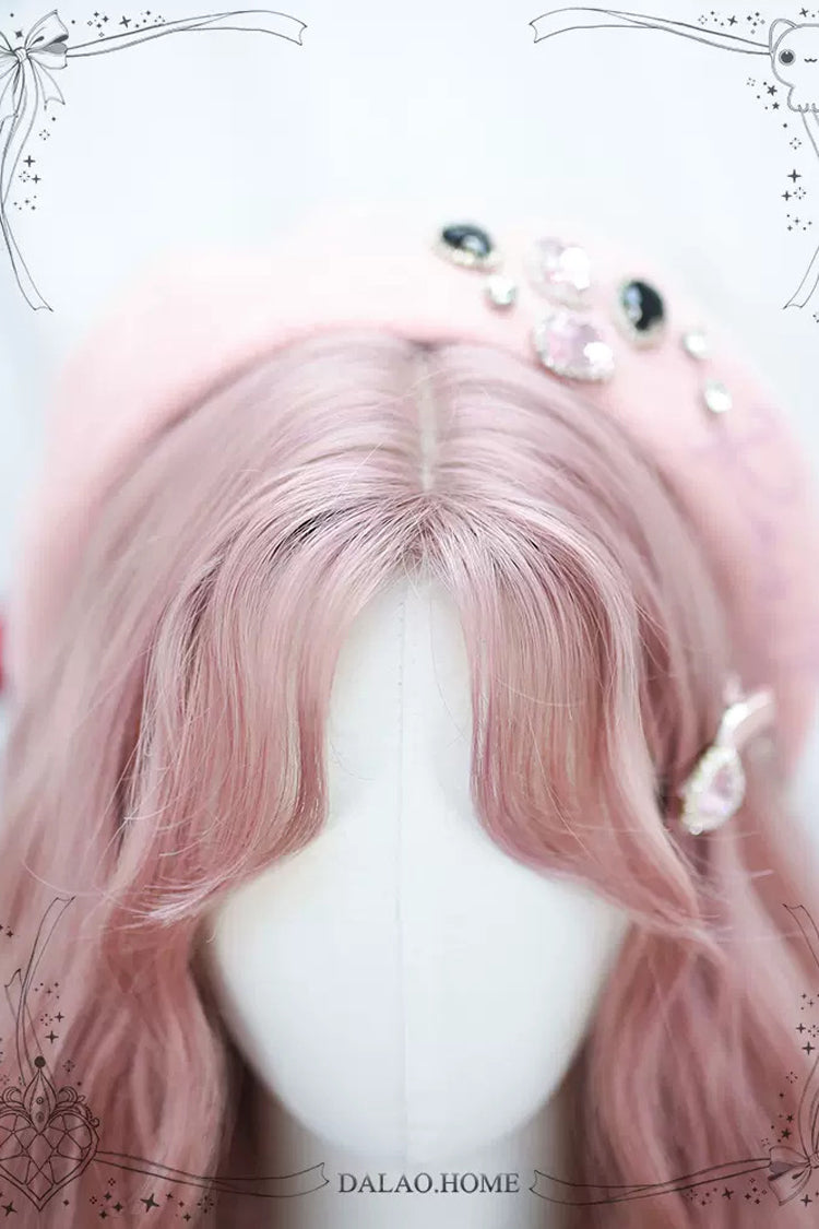 Pink Secondary Natural Curly Long Sweet Lolita Wigs - Product - 4