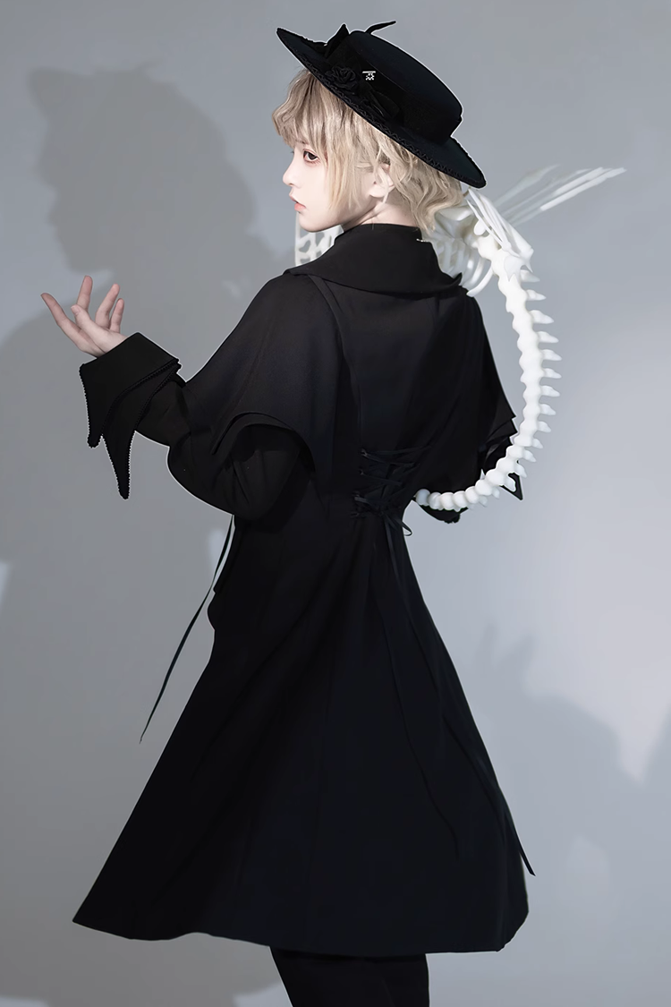 Black Vintage Medieval Prince Ouji Lolita Slim Fit Shirt - Product - 9