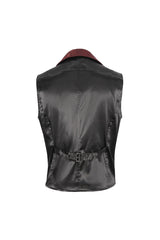 Red Embossed Feather Men's Gothic Waistcoat - Product - 10